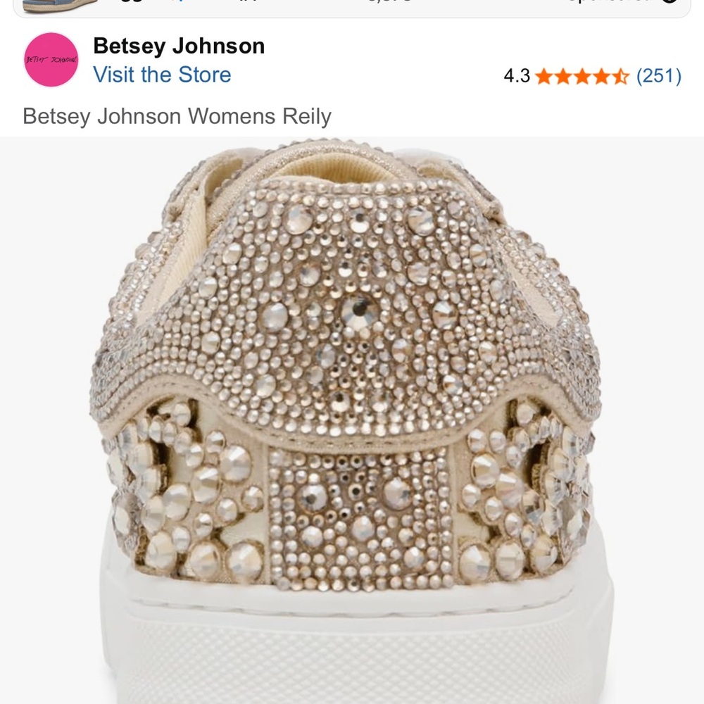 Betsey Johnson Women's Reily Light Gold Sneakers - Picture 3 of 3